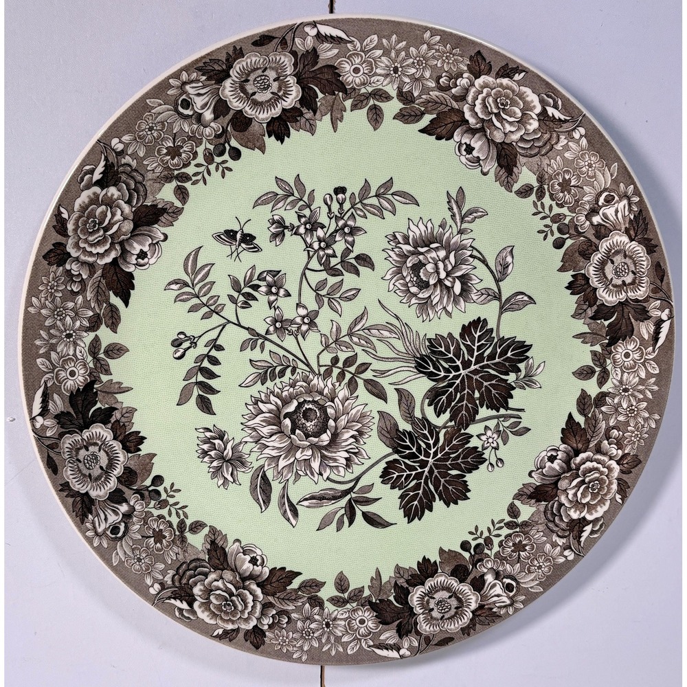 Spode Archive Collection Jasmine 13" Chop Plate Brown Grn Round Charger Platter